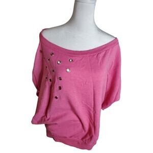 Miss Chievous Pink Shirt Womans Top Size M